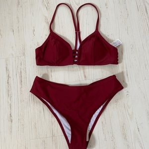 Maroon bathing suit